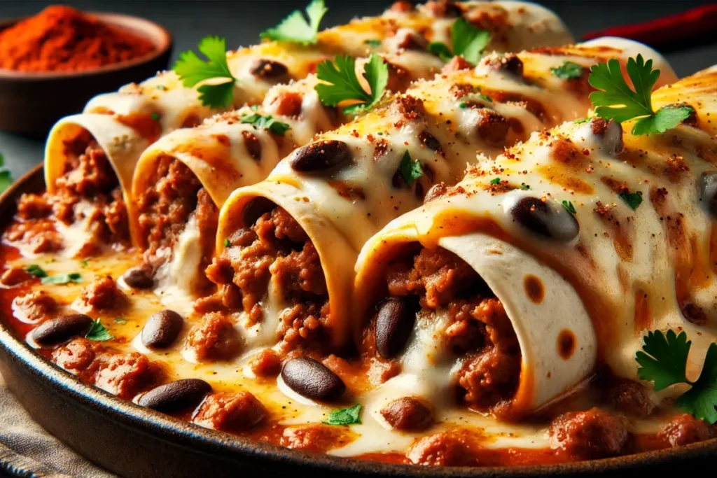 Beef and Bean Enchiladas