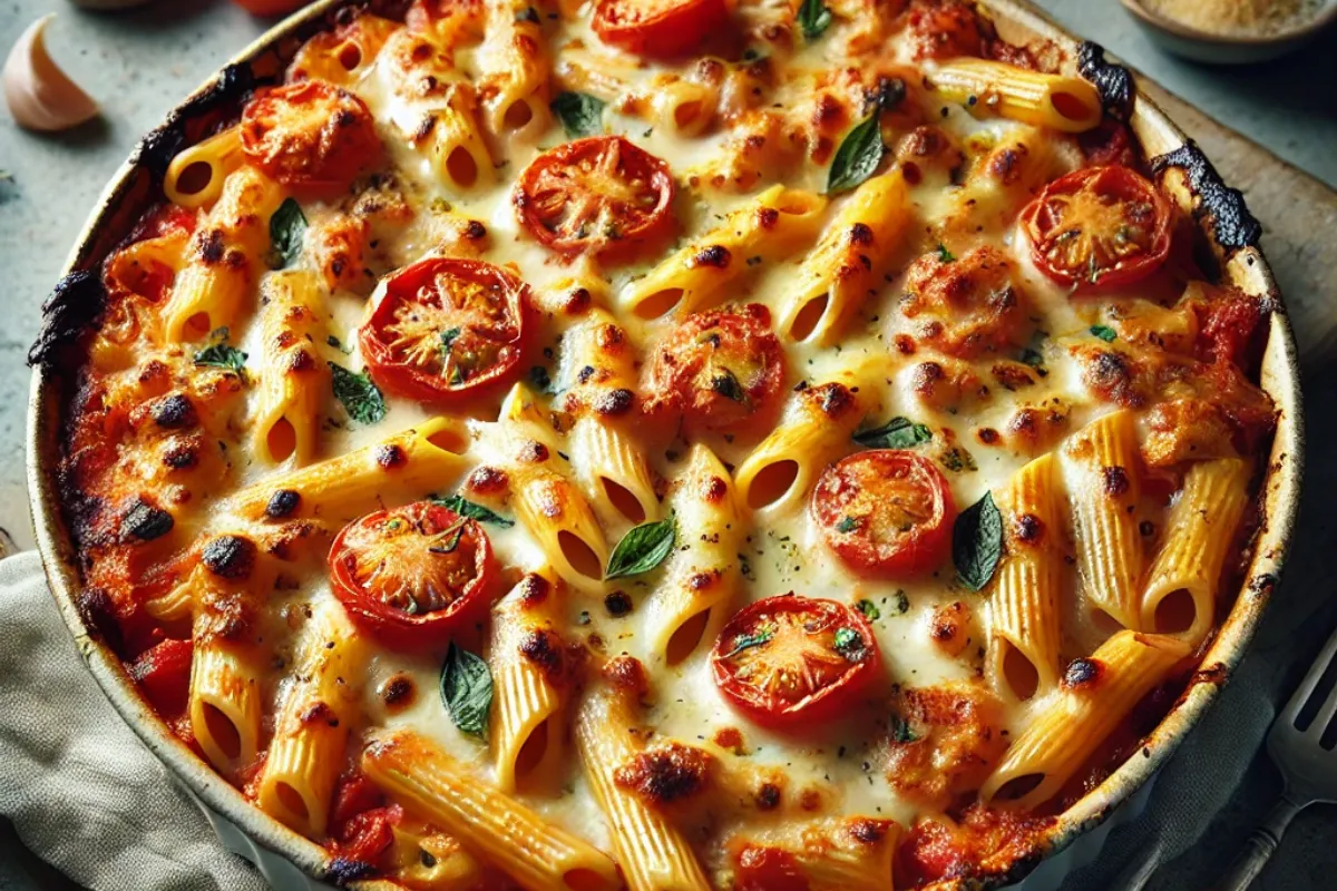 Cheesy Tomato Pasta Bake