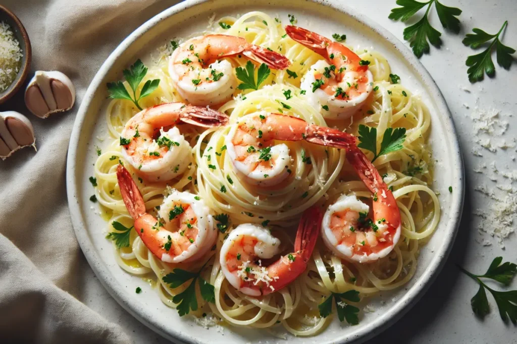 Garlic Butter Shrimp Linguine