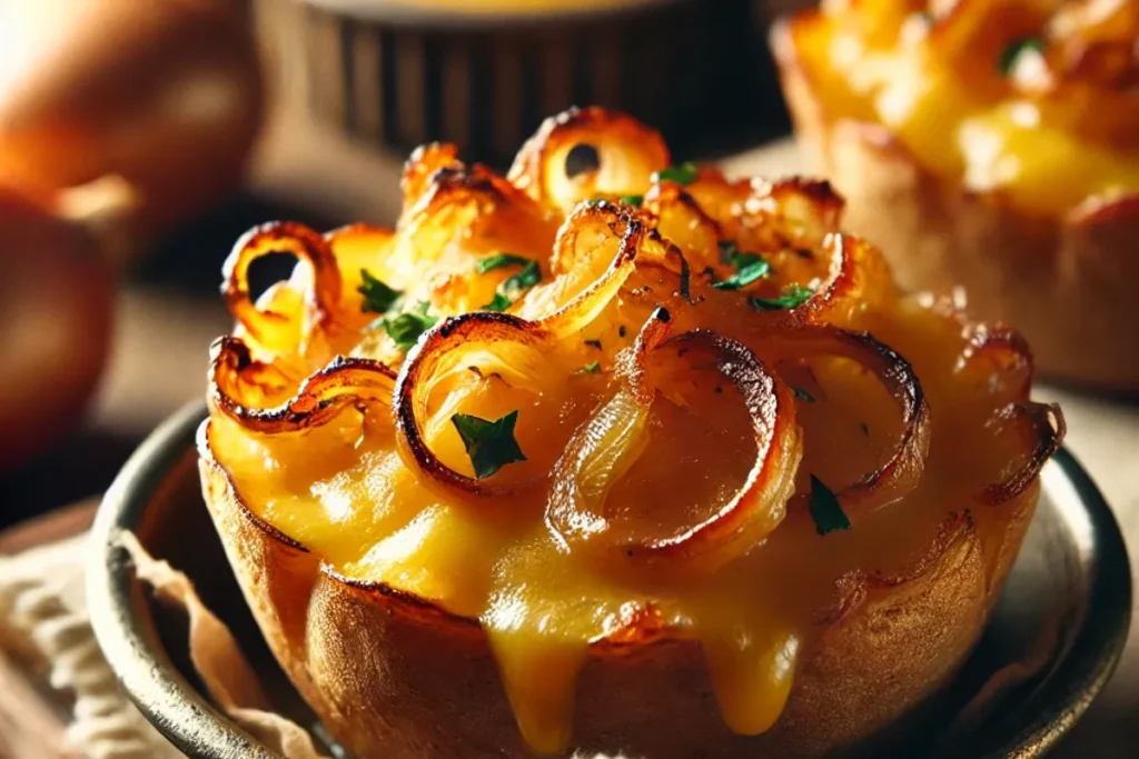 Golden French Onion Potato Cheese Cups