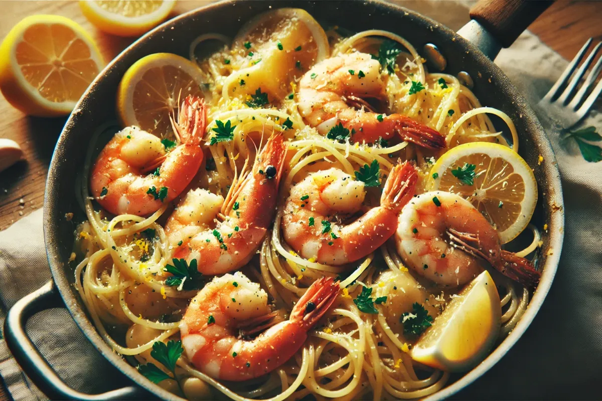 One-Pot Lemon Garlic Shrimp Pasta