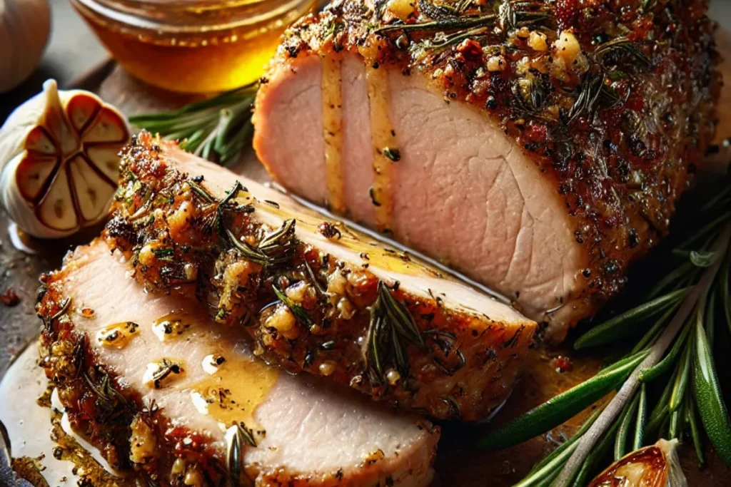 Rosemary Crusted Sweet Garlic Pork Tenderloin