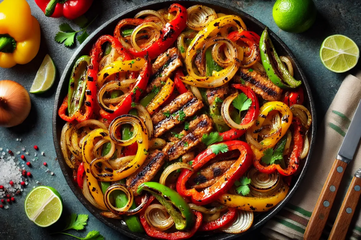 Sizzling Fajitas with Bell Peppers and Onions