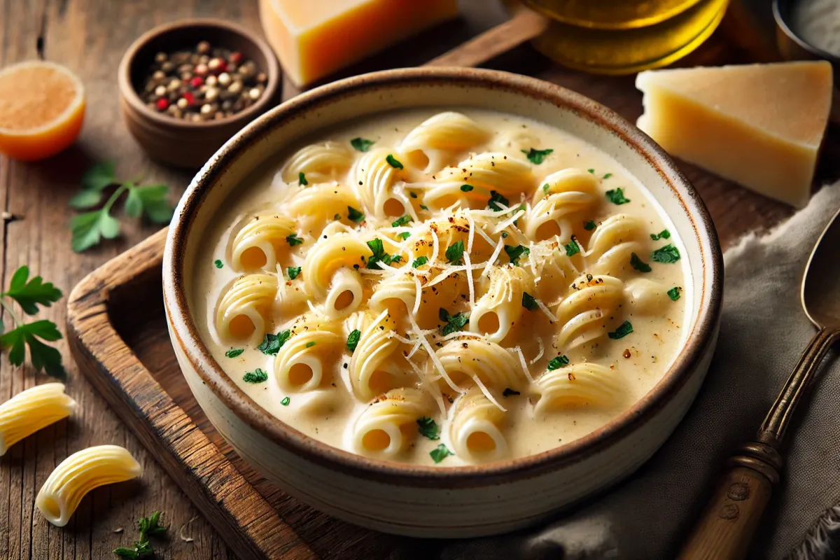 5-Ingredient Cozy Pasta Parmesan Soup