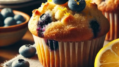 Healthy Lemon Blueberry Muffins