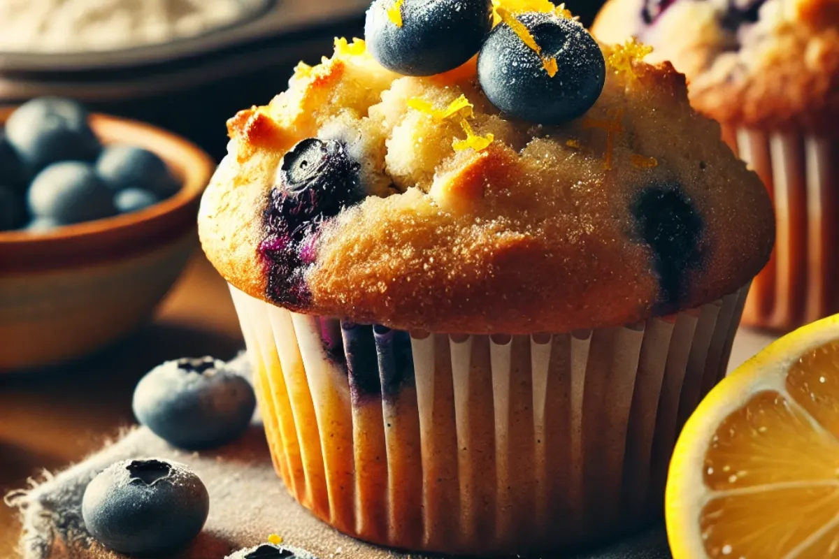 Healthy Lemon Blueberry Muffins