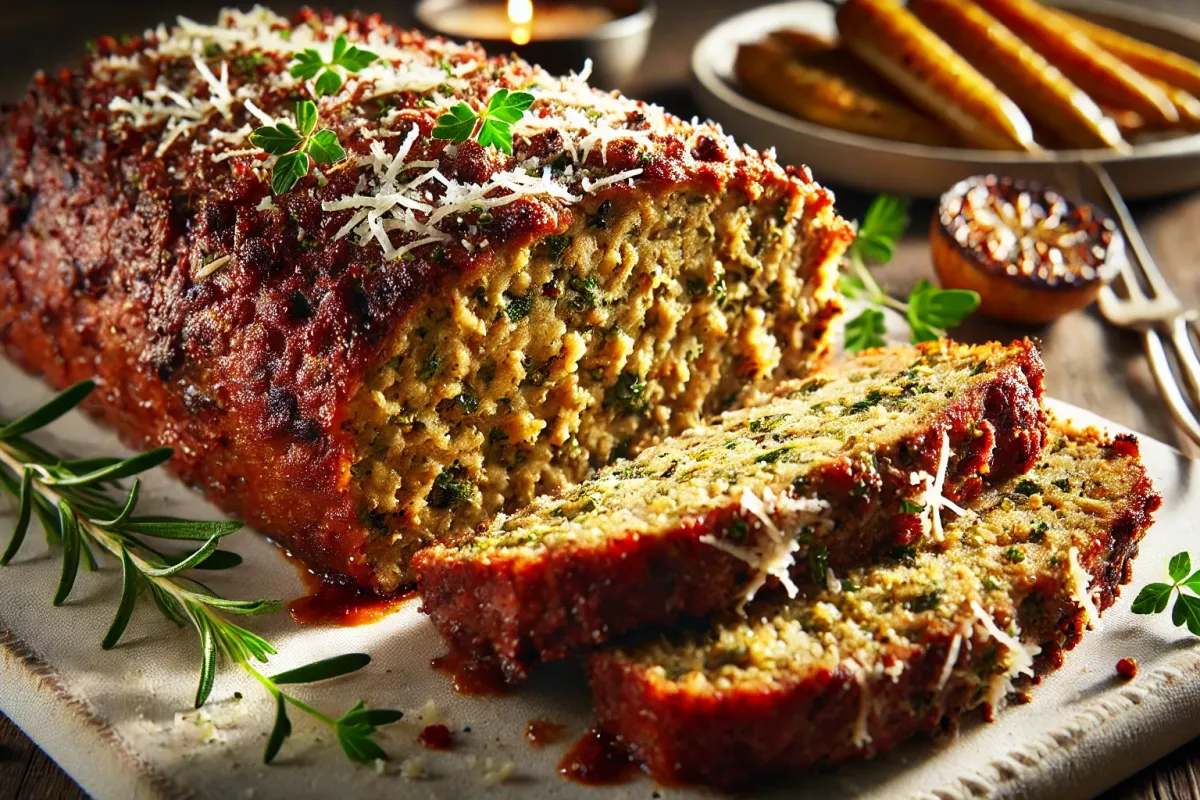 Herb-Crusted Parmesan Meatloaf