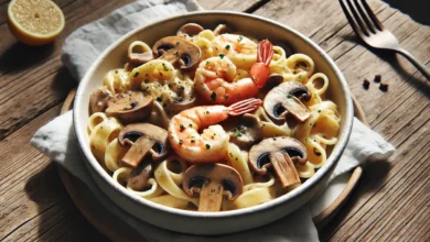 Shrimp and Mushroom Pasta