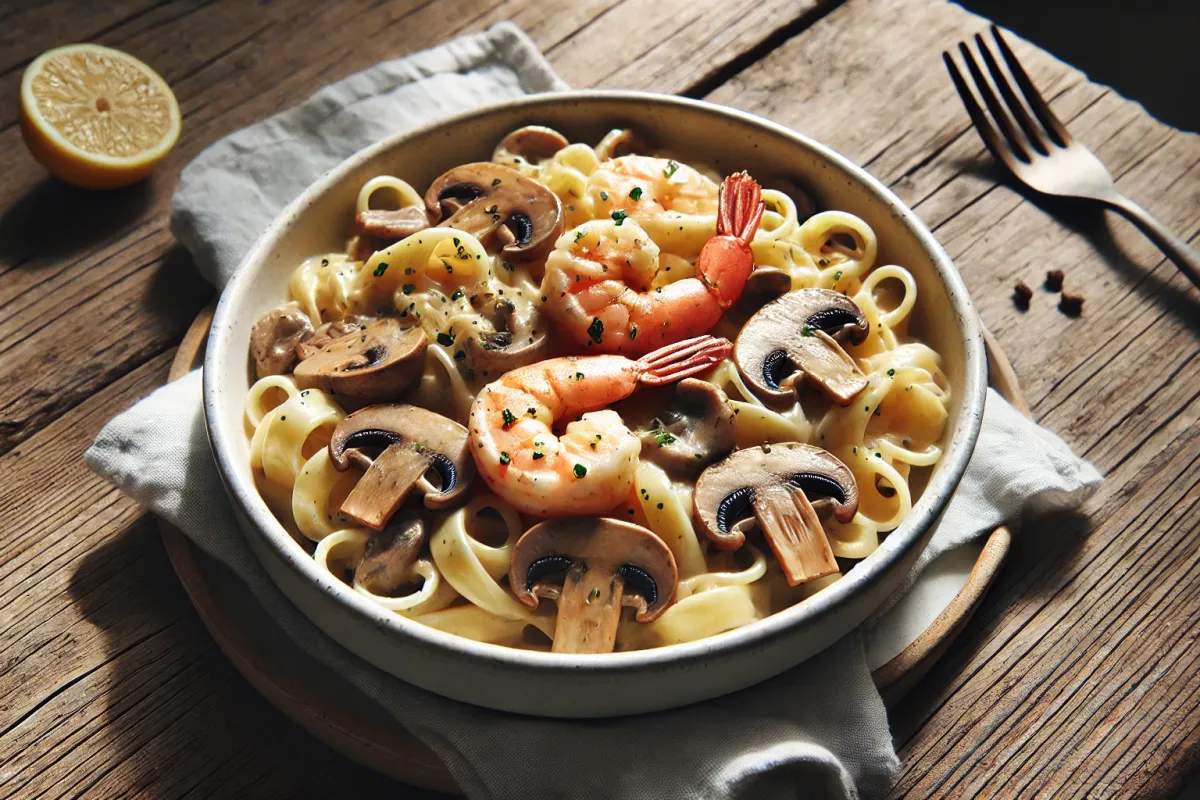 Shrimp and Mushroom Pasta