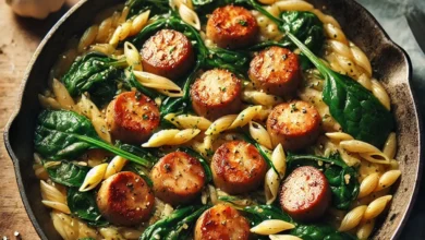 5-Ingredient Chicken Sausage and Orzo Skillet