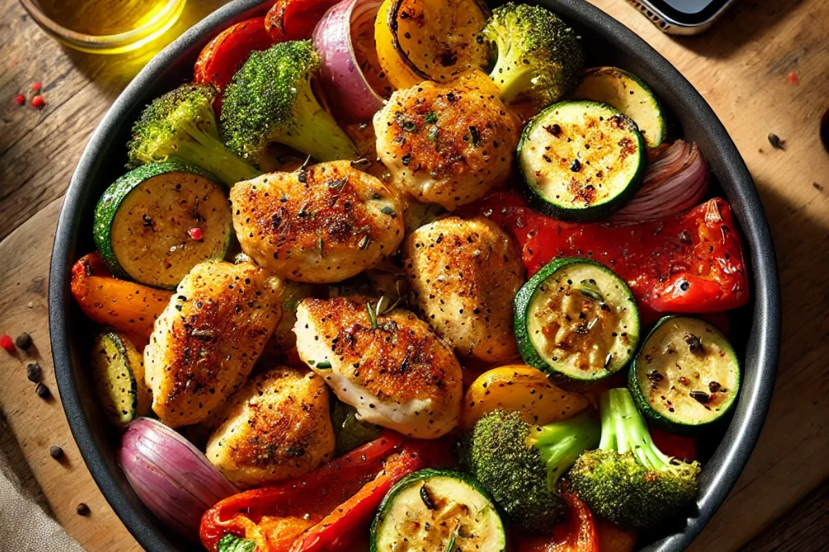 Air Fryer Chicken and Veggies