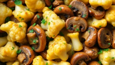 Garlic Butter Mushrooms and Cauliflower