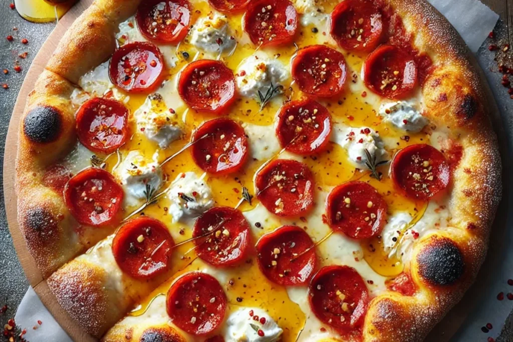 Honey Pepperoni Ricotta Pizza