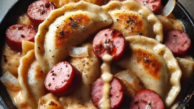 Perogies and Sausage Skillet