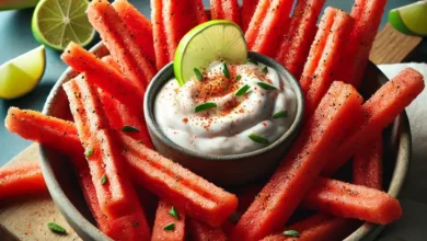 Watermelon Fries with Coconut Lime Dip