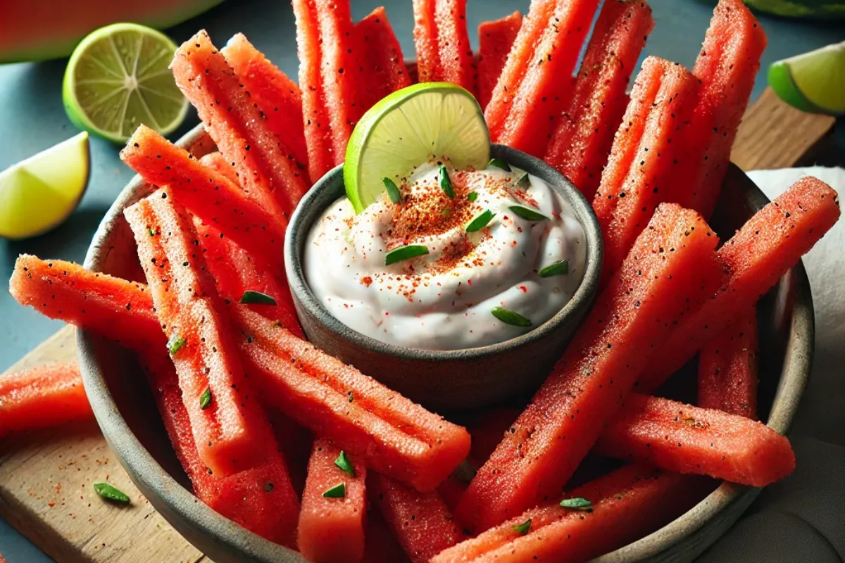 Watermelon Fries with Coconut Lime Dip