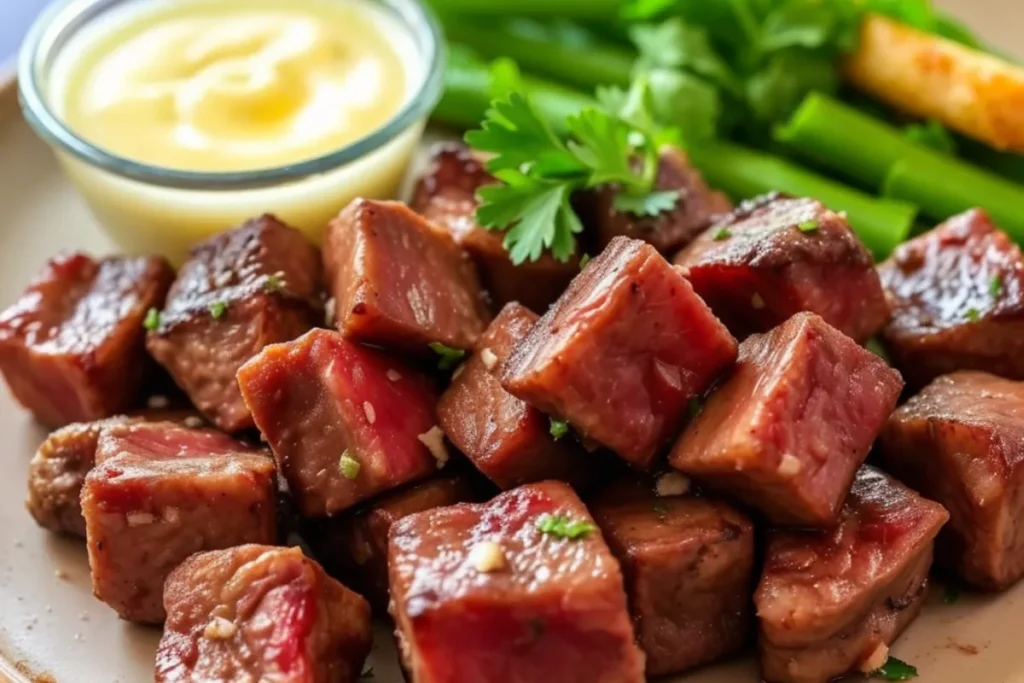 Air Fryer Garlic Butter Steak Bites