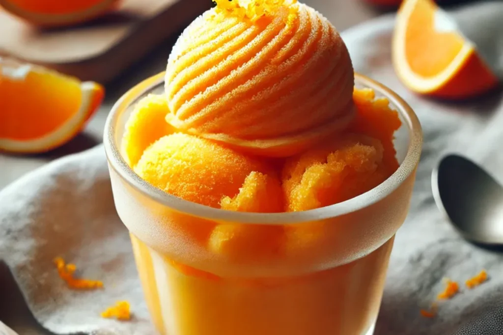 What is orange sherbet made of