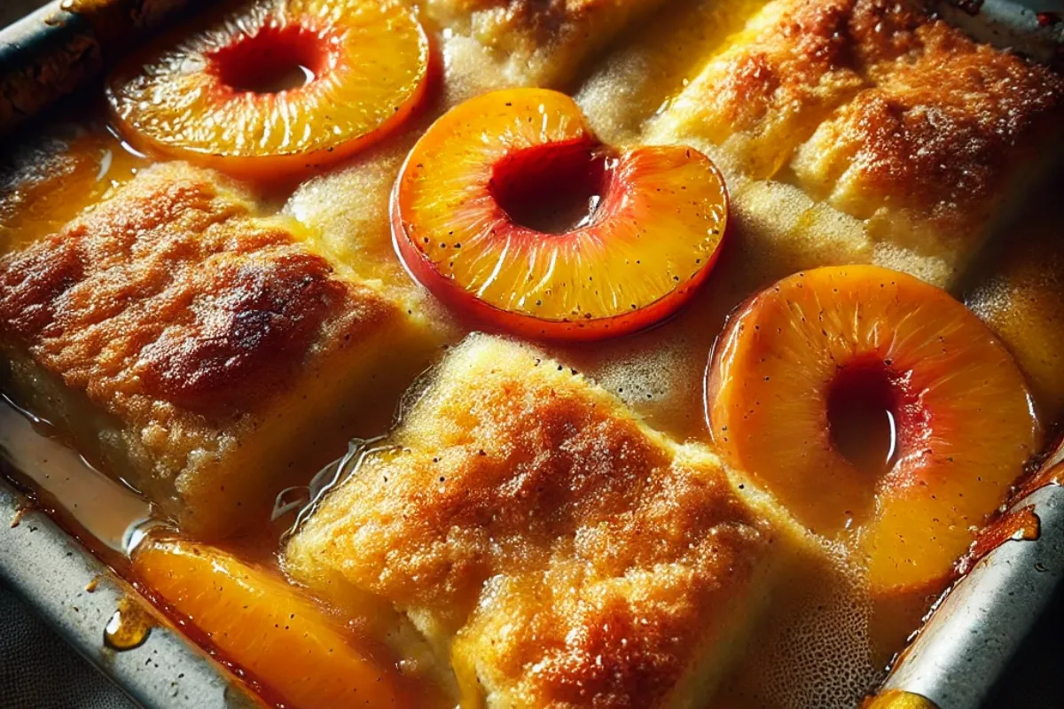 Peach cobbler with cake mix