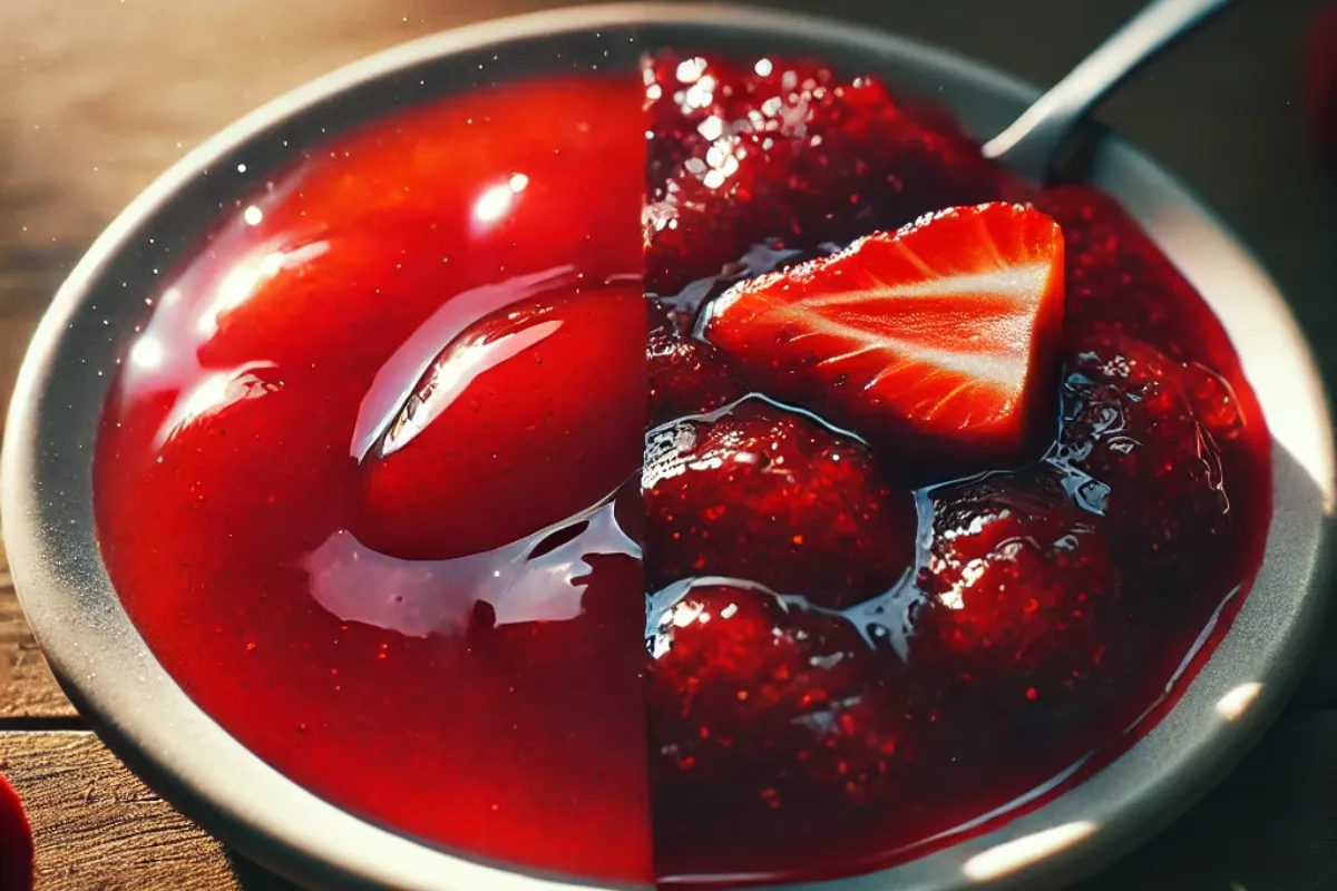 strawberry jam and strawberry puree