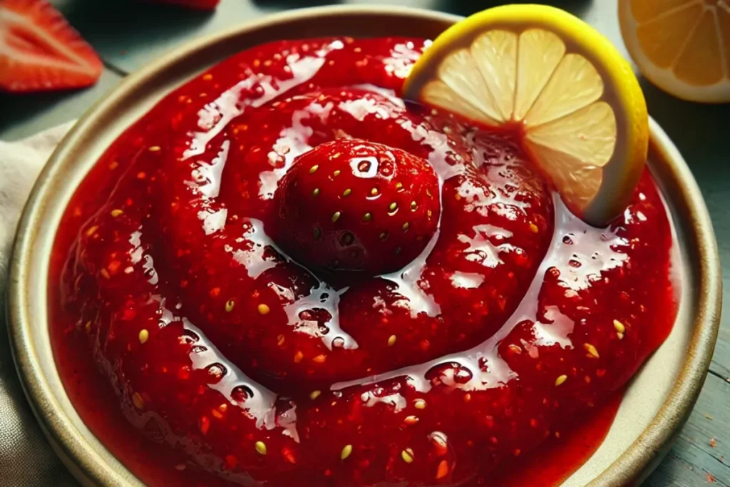 strawberry puree and strawberry syrup