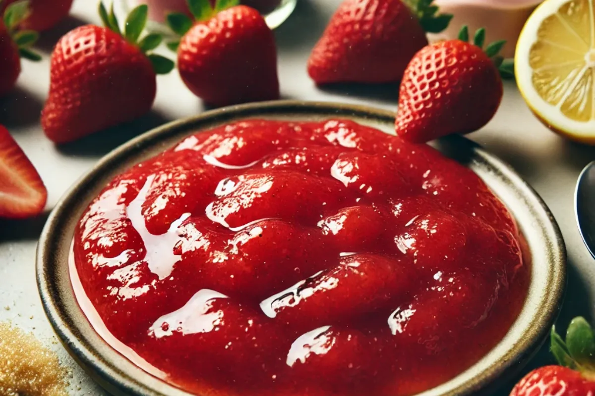 strawberry puree and strawberry syrup