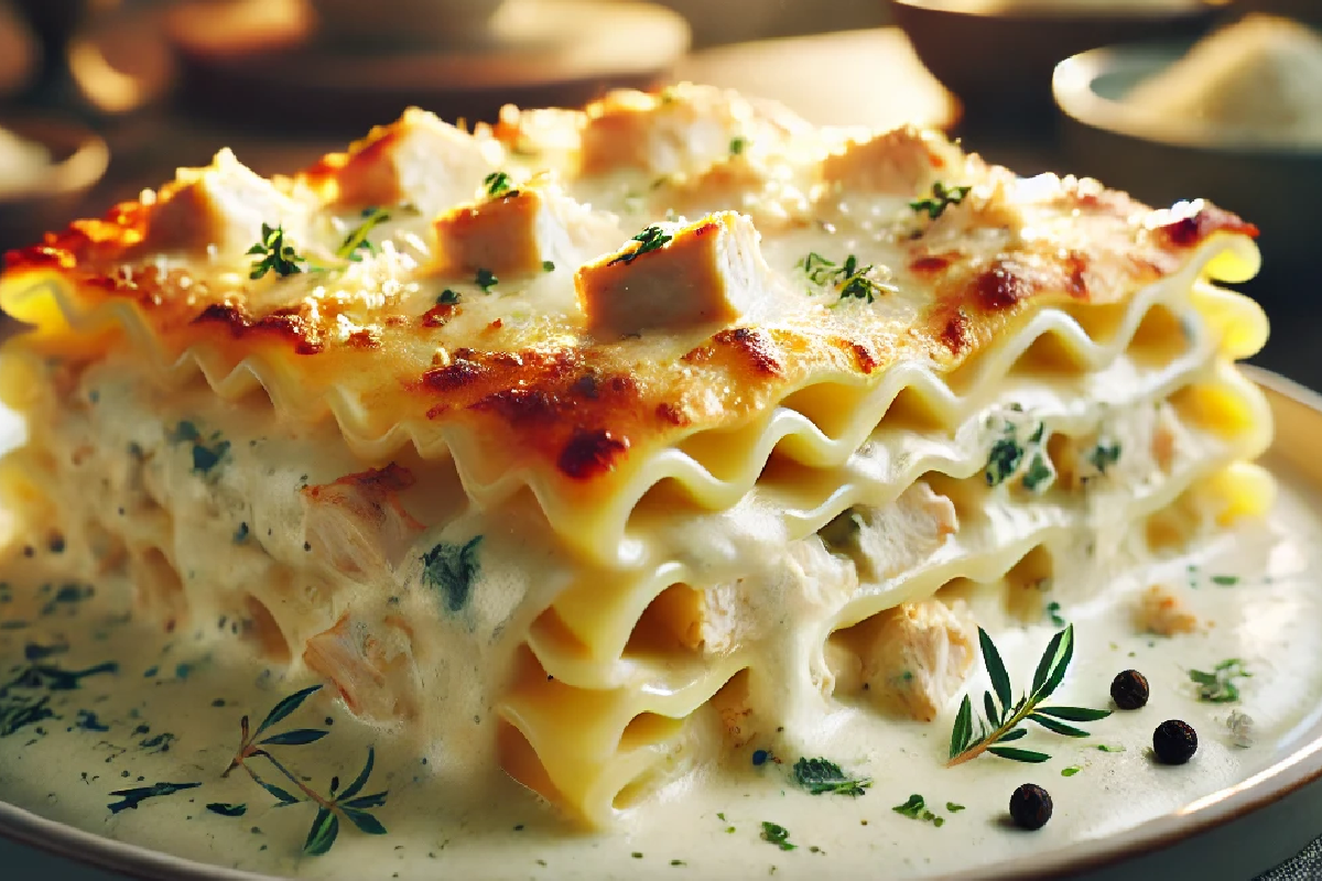 white cheese chicken lasagna