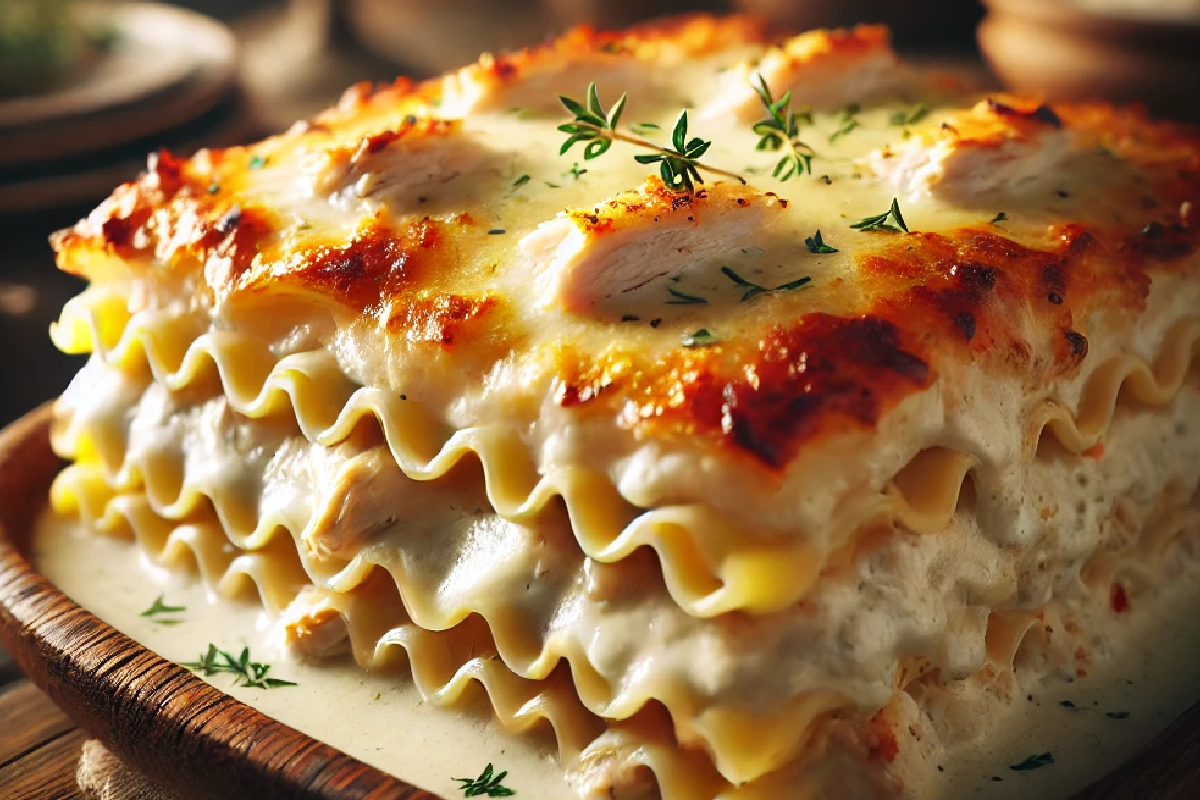 white cheese chicken lasagna