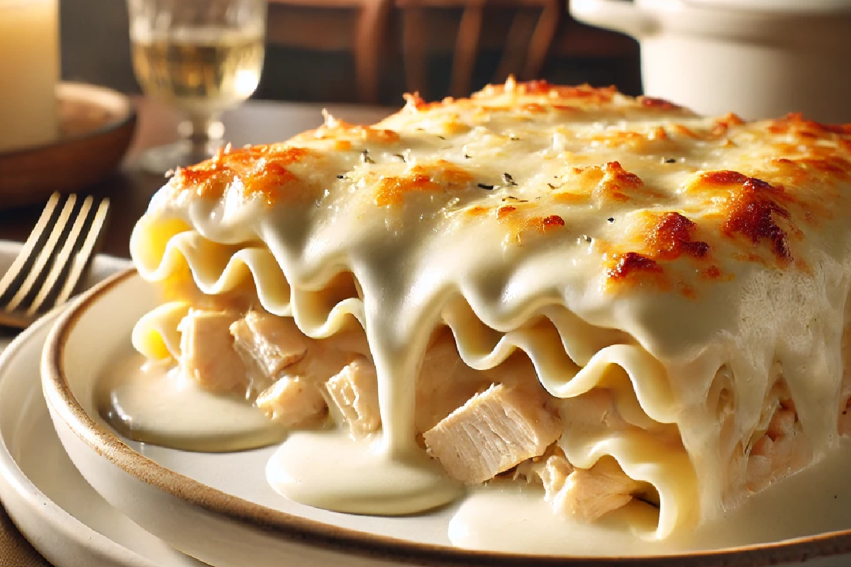 white cheese chicken lasagna