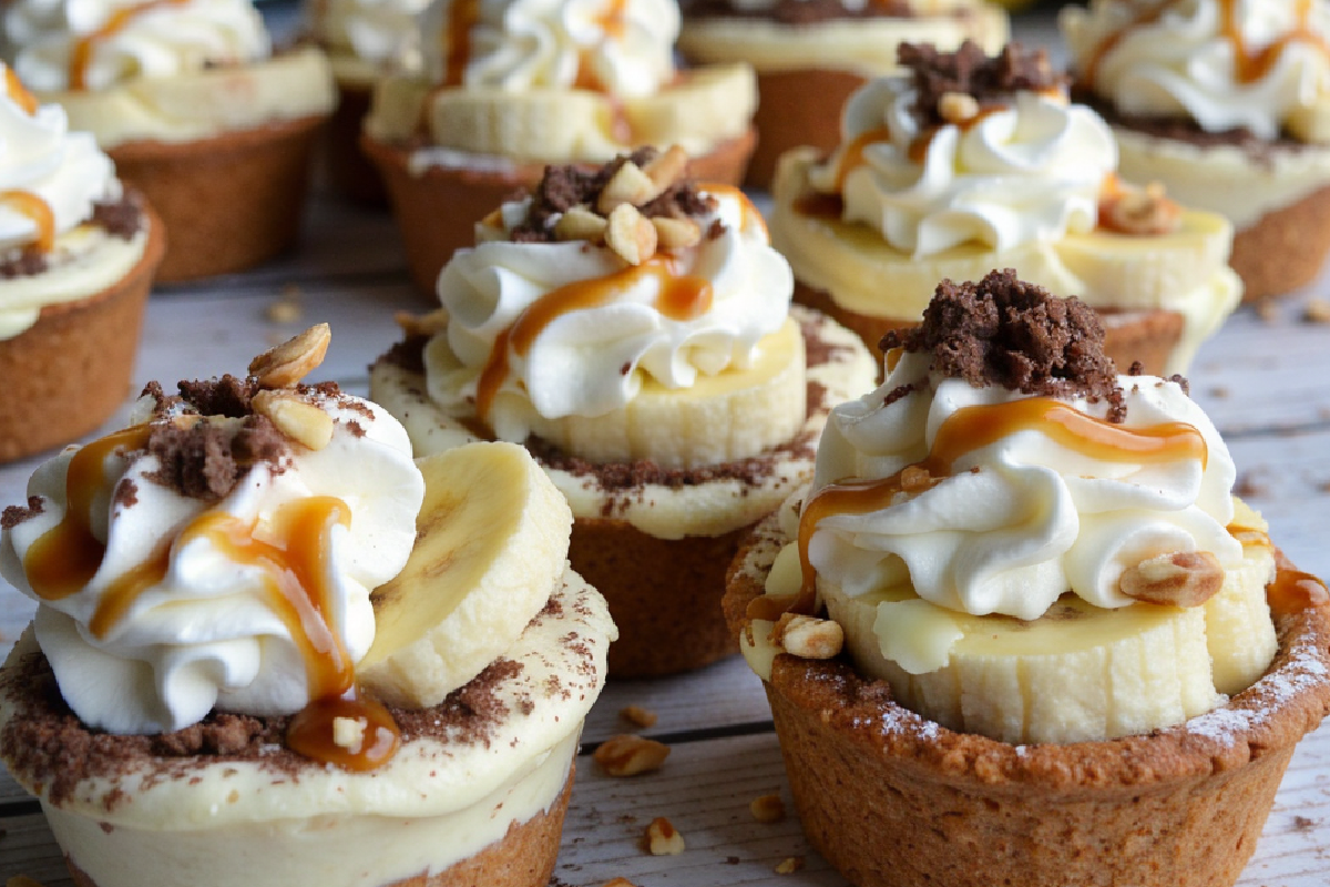 No-Bake Mini Banana Cream Pies