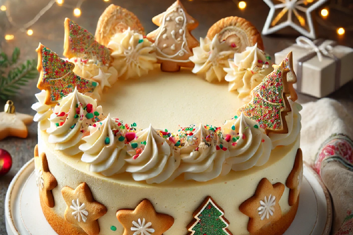 Christmas Sugar Cookie Cheesecake