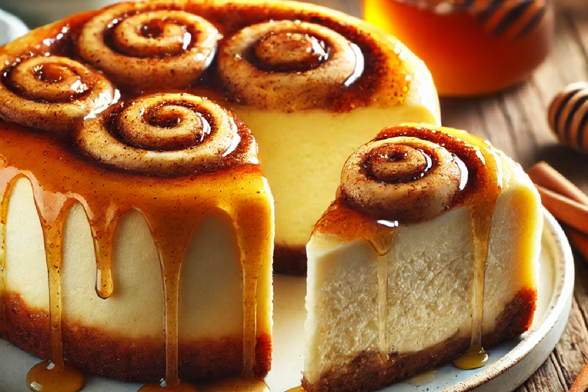 Cinnamon Roll Honeybun Cheesecake