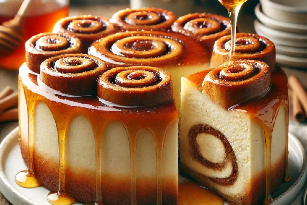 Cinnamon Roll Honeybun Cheesecake