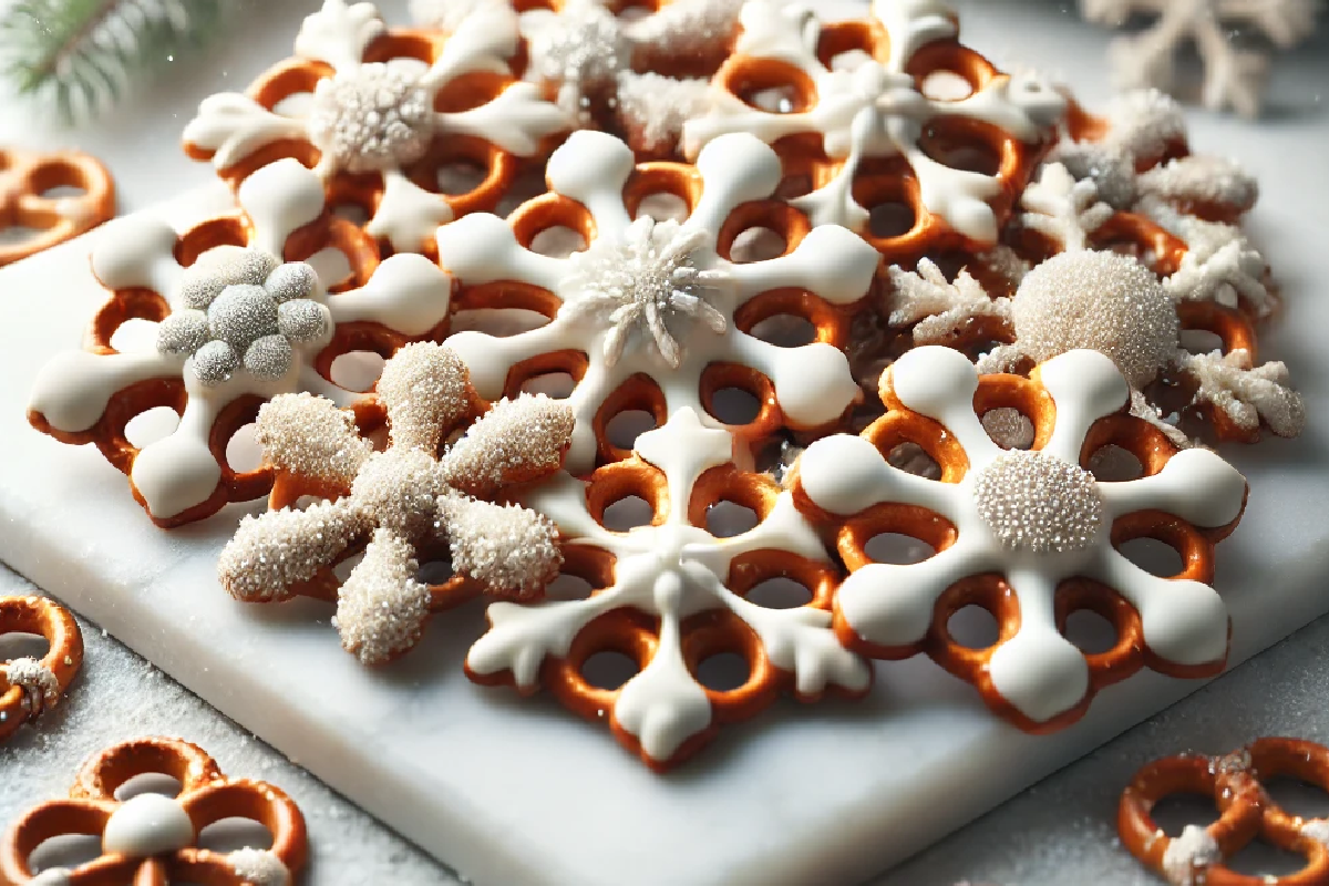 Pretzel Snowflakes