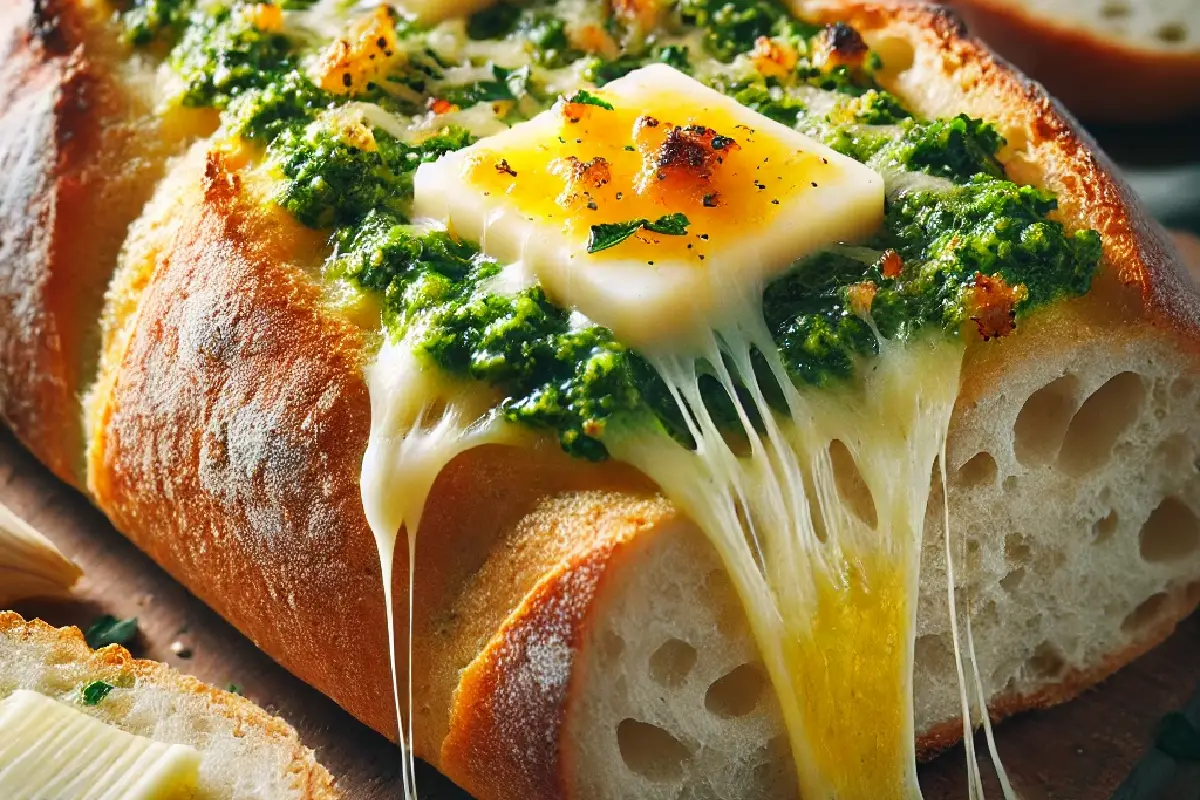 Cheesy Pesto Garlic Bread3