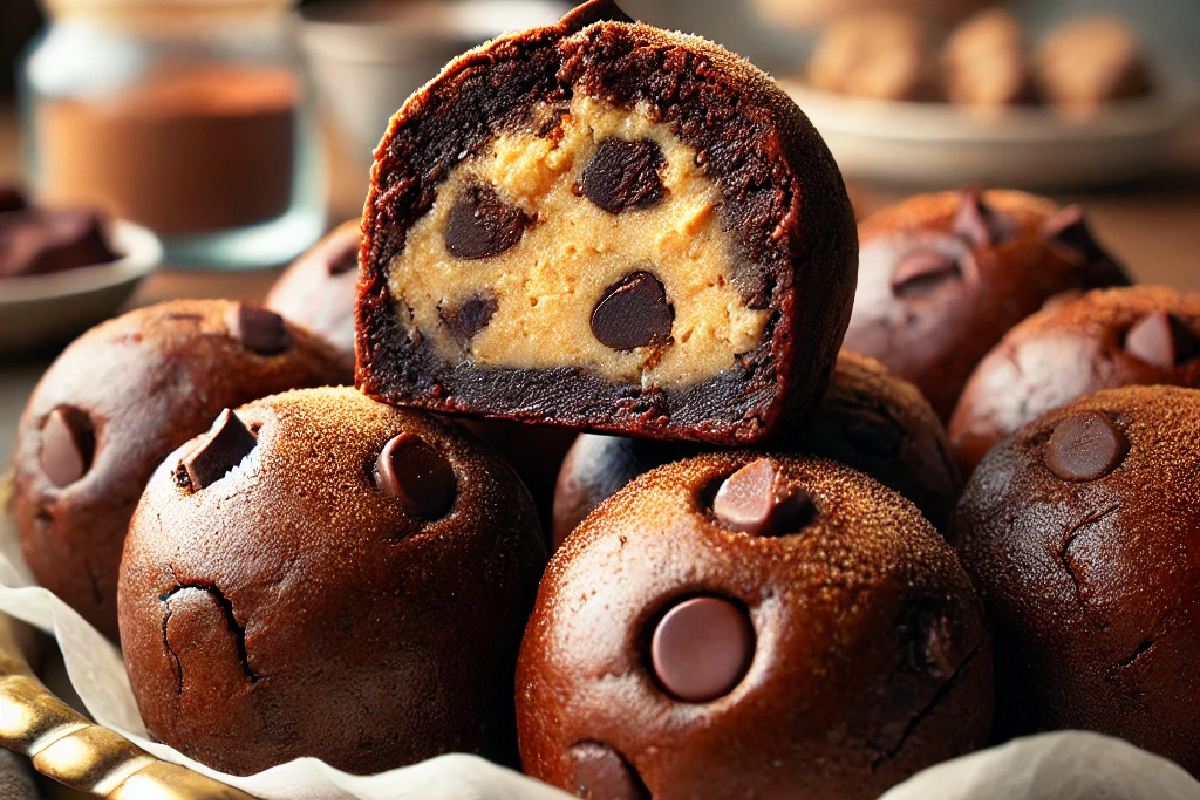 Chocolate Chip Cookie Dough Brownie Bombs