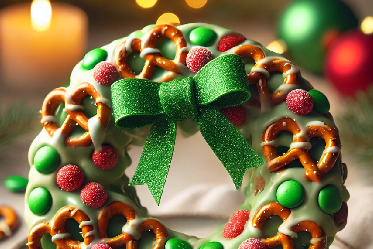 Holiday Pretzel Wreaths