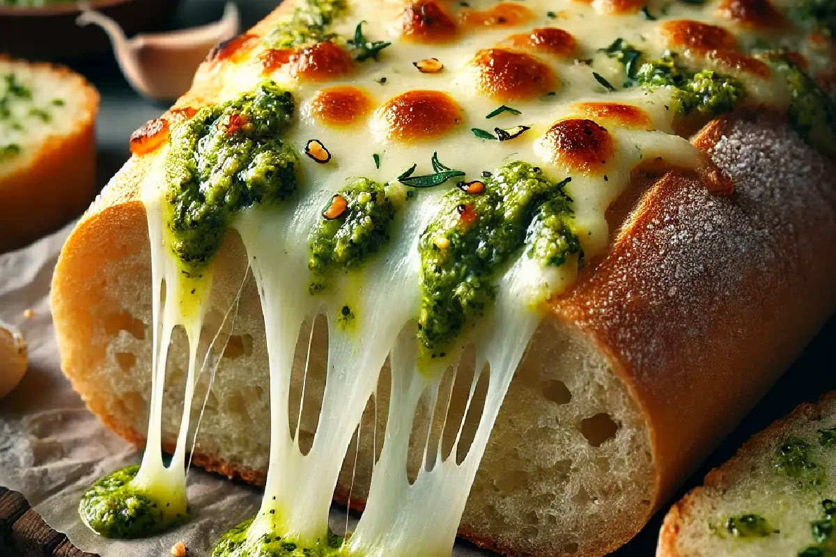 Cheesy Pesto Garlic Bread2