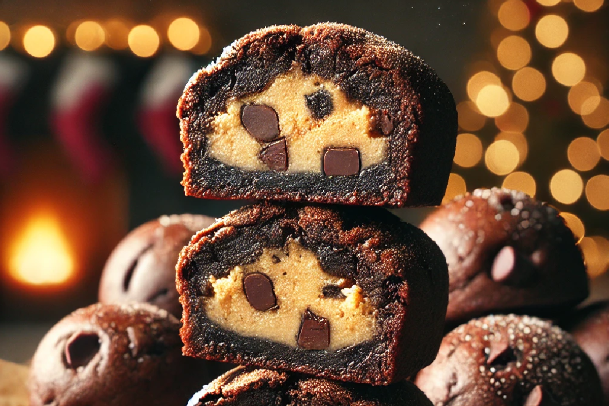 Chocolate Chip Cookie Dough Brownie Bombs