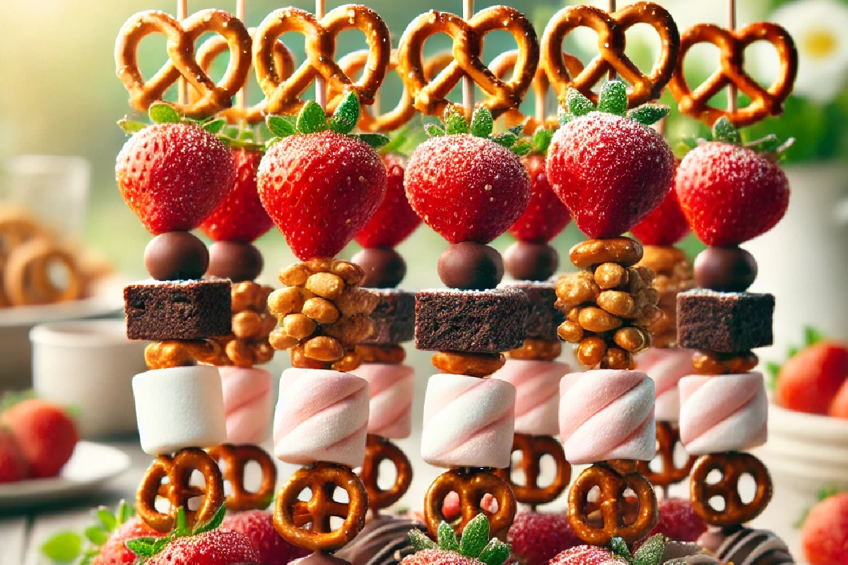 Pretzel Strawberry Skewers