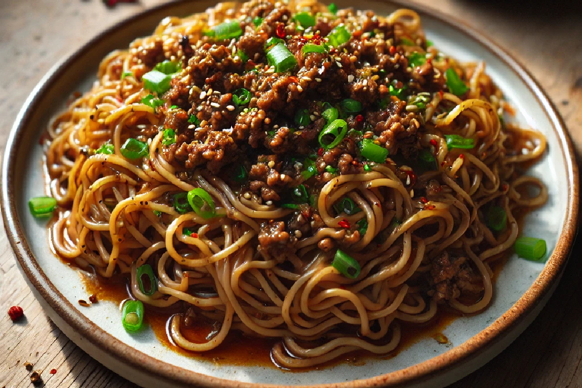 Mongolian Ground Beef Noodles