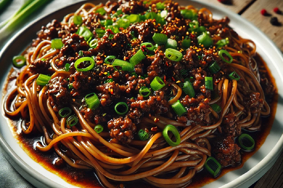 Mongolian Ground Beef Noodles