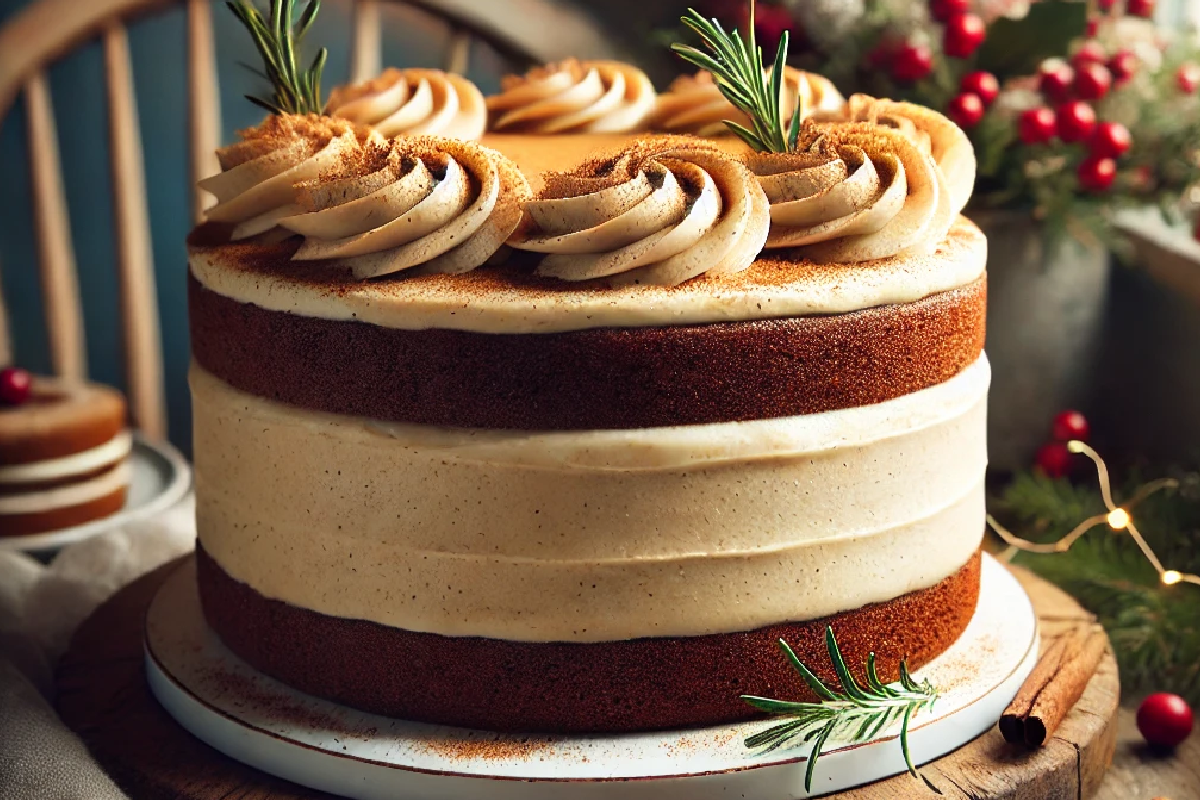 Christmas Spice Cake with Eggnog Buttercream