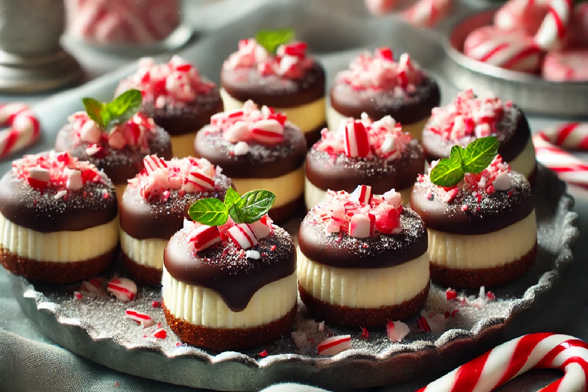 Candy Cane Cheesecake Bites