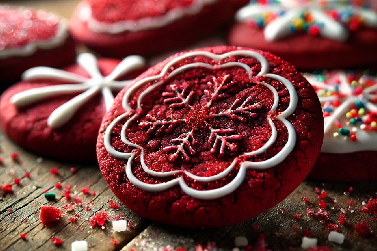 Red Velvet Sugar Christmas Cookies