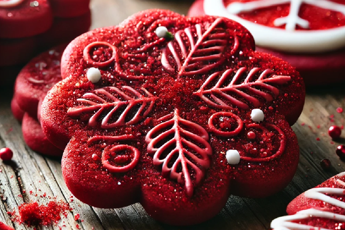 Red Velvet Sugar Christmas Cookies