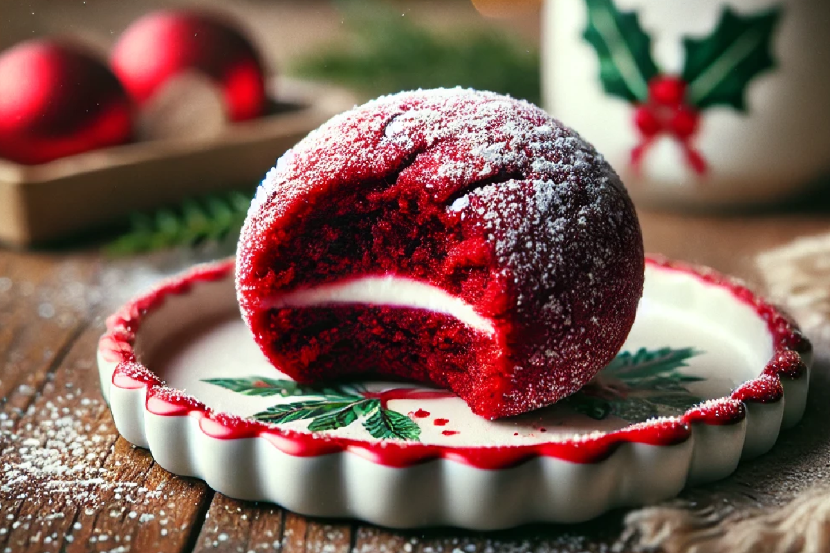 Red Velvet Snowball Cookies