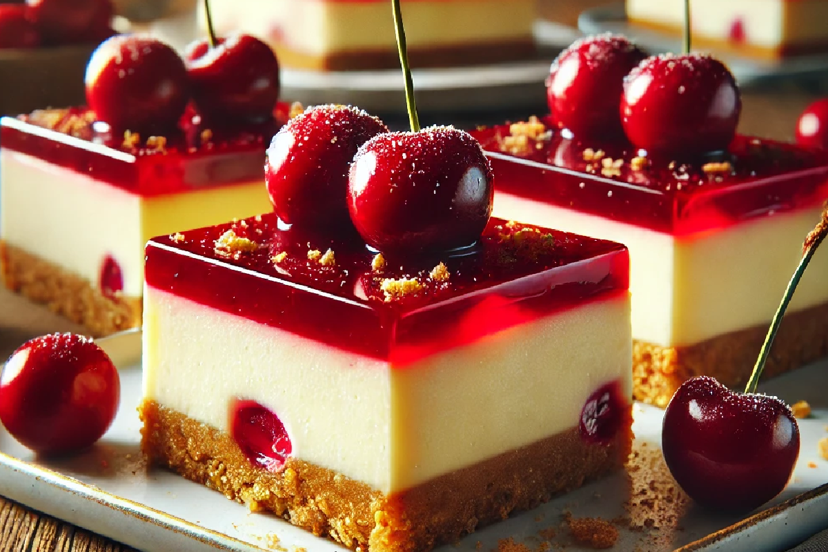 Christmas Cherry Cheesecake Bars