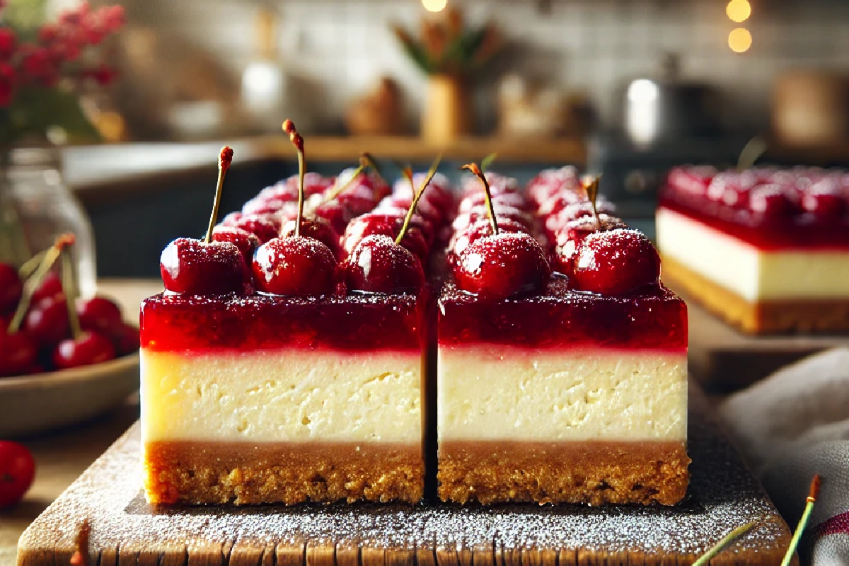 Christmas Cherry Cheesecake Bars