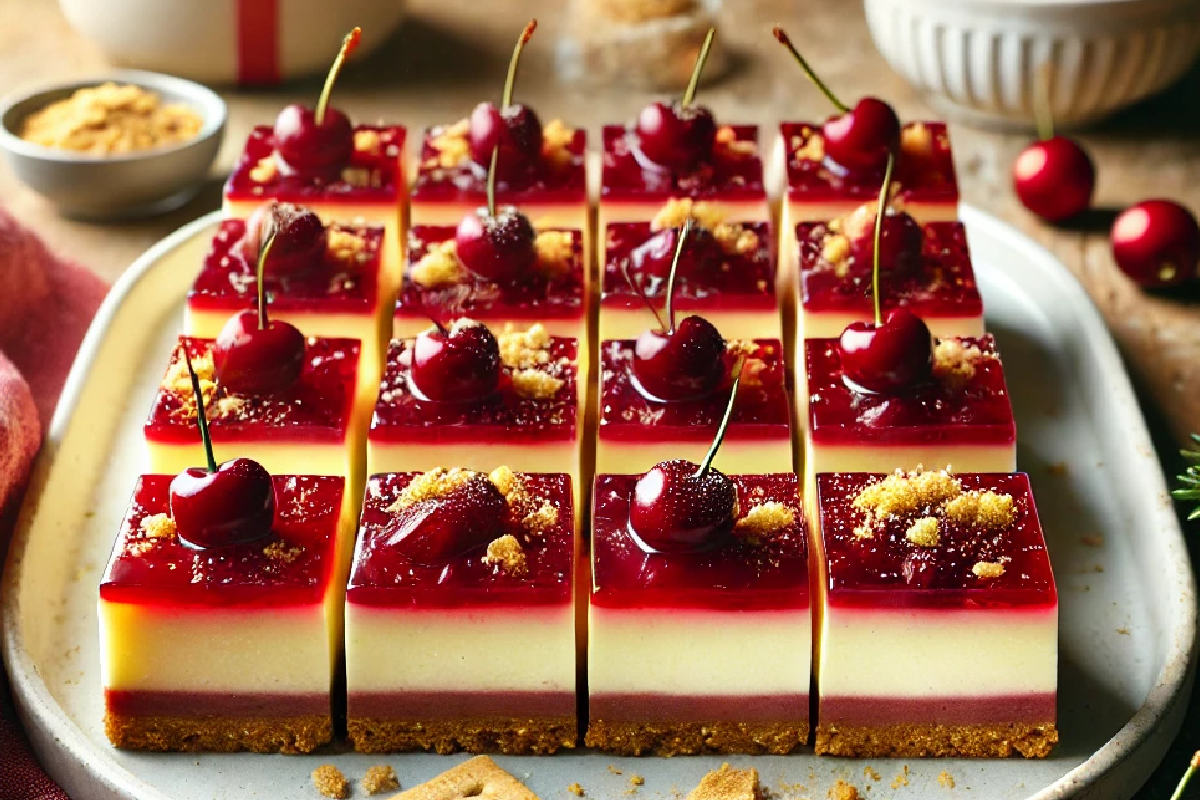 Christmas Cherry Cheesecake Bars